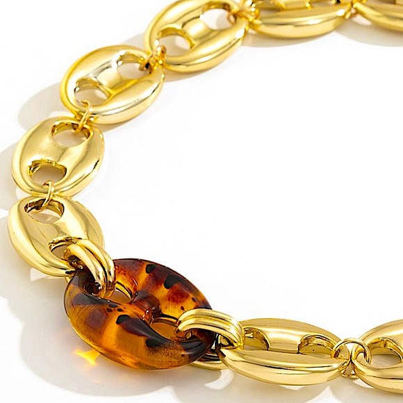 Gold Mariner Pignose Coffee Bean Exaggerated Statement Necklace - Picture 10 of 13